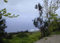 view of sea from crater rim